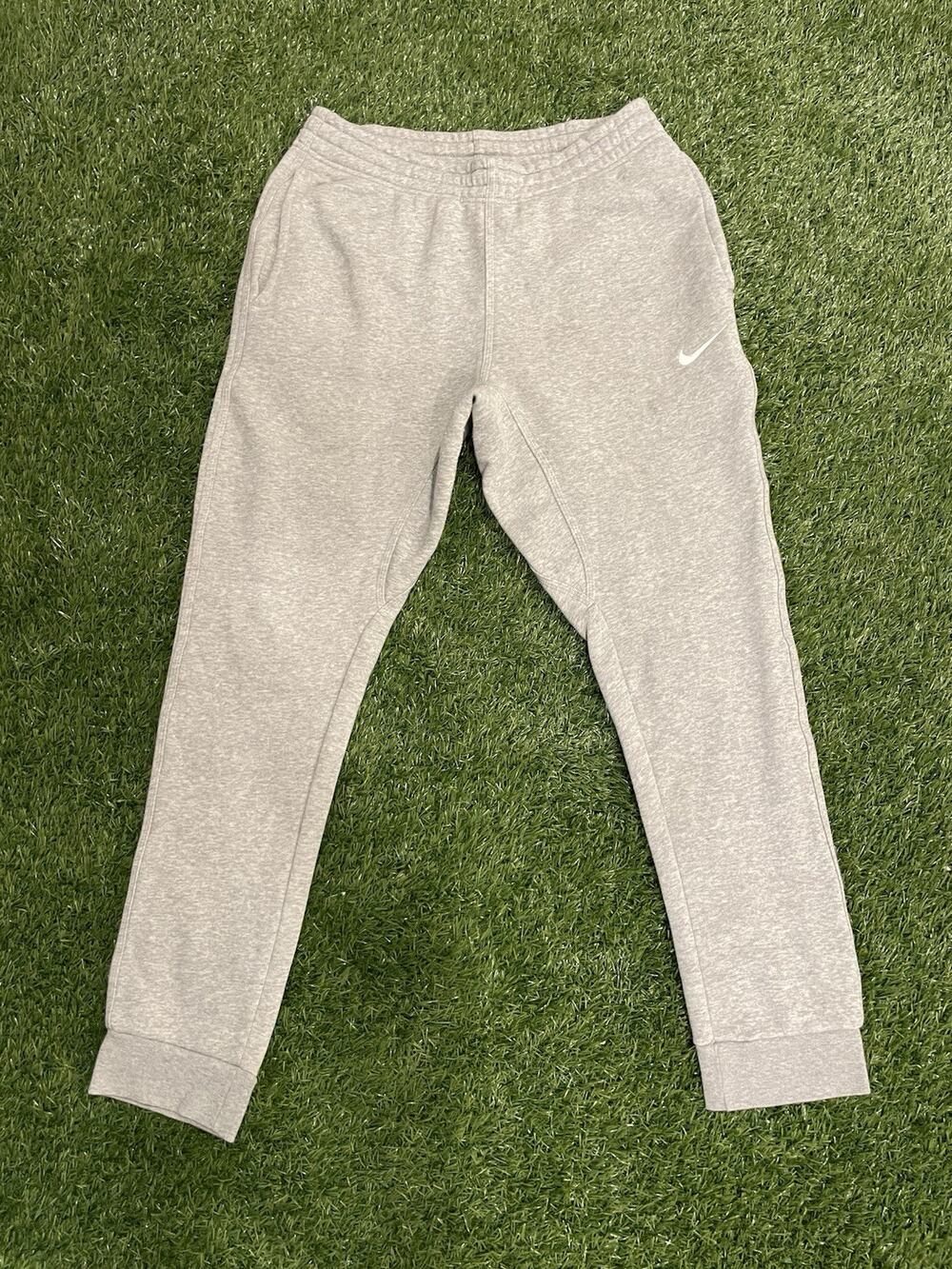 Nike Club Fleece Joggers Mens M Gray Sweatpants Tapered Swoosh Pants 716830-063